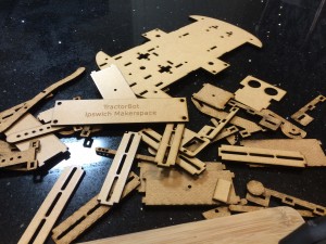 Pile of laser cut pieces